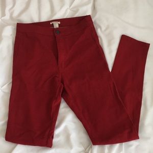 Red Forever 21 High Waist Skinny Pants Size 26